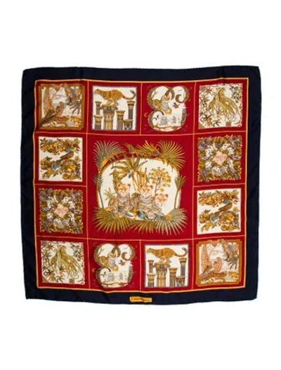 Pre-owned Ferragamo Printed Scarf In Blue