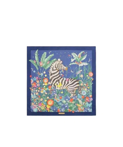 Ferragamo Printed Scarf In Blue