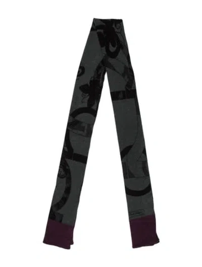 Pre-owned Ferragamo Printed Scarf In Green