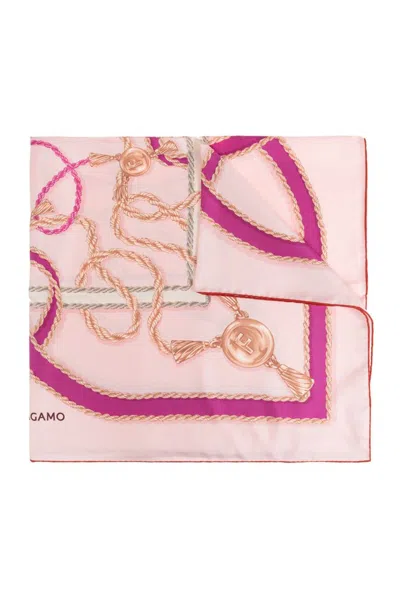 Ferragamo Printed Scarf In Pink