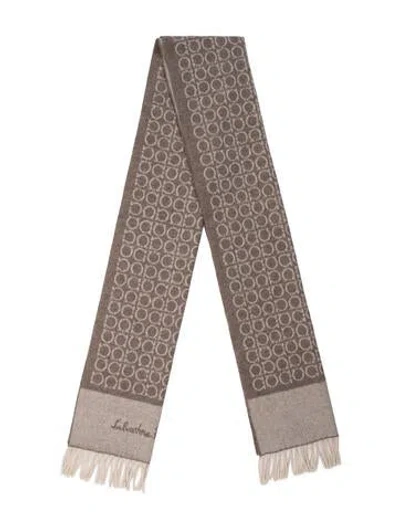 Pre-owned Ferragamo Printed Scarf In Neutral