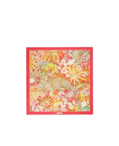 Ferragamo Printed Scarf In Nude