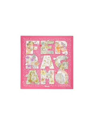 Ferragamo Printed Scarf In Pink