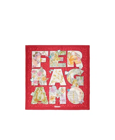 FERRAGAMO PRINTED SILK SCARF
