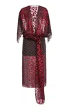 Ferragamo Printed Silk-blend Midi Dress In Multi