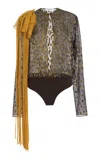 Ferragamo Printed Silk-blend Sheer Top In Multi