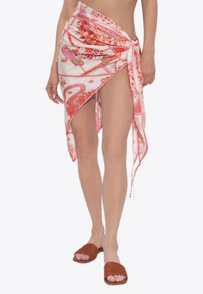 Ferragamo Printed Silk Cover-up In Multi