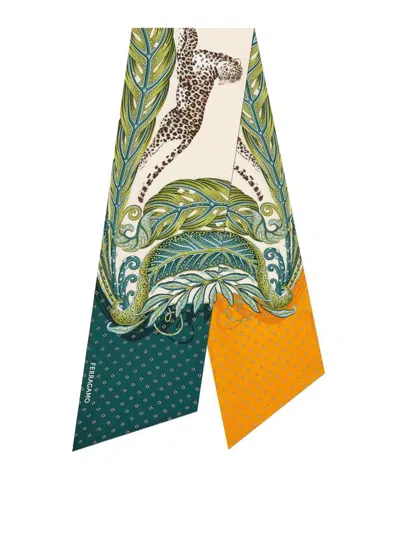 FERRAGAMO PRINTED SILK FOULARD