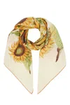 Ferragamo Women's Printed Silk Foulard In Ivory