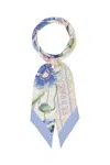 Ferragamo Floral Print Silk Foulard Lightweight Rectangular Shape In Multicolour