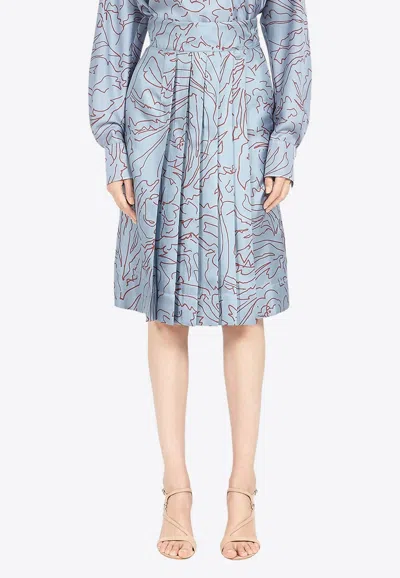 Ferragamo Printed Silk Knee-length Skirt