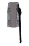 Ferragamo Printed Silk Midi Skirt In Blue