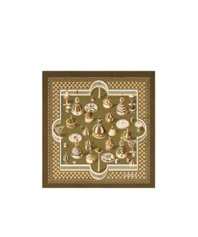 Ferragamo Printed Silk Scarf In Green