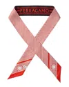 Ferragamo Printed Silk Scarf In Red