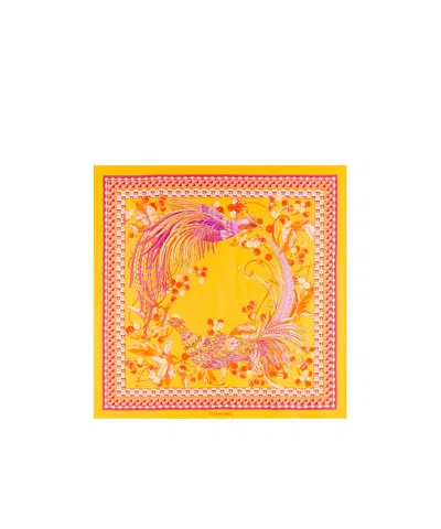 Ferragamo Printed Silk Scarf In Yellow