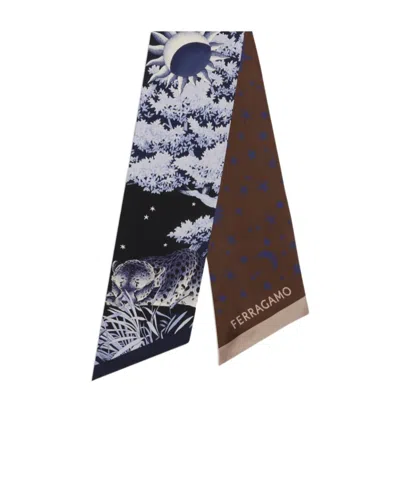 Ferragamo Printed Silk Scarf In Yellow