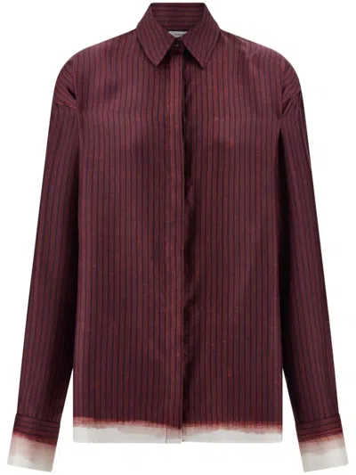 Ferragamo Printed Silk Shirt In Red