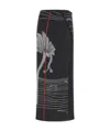 Ferragamo Printed Longline Skirt In Black