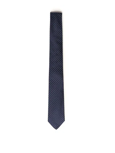 Ferragamo Printed Silk Tie In Brown