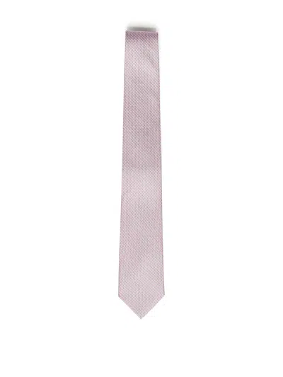 Ferragamo Printed Silk Tie In Pink