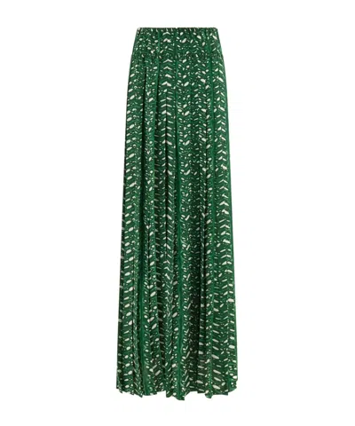 Ferragamo Printed Skirt In Green