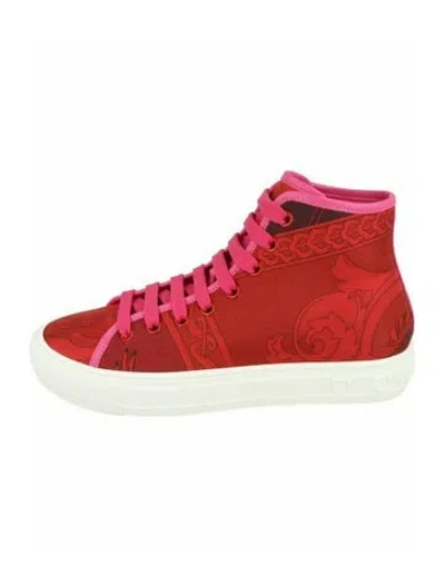 Pre-owned Ferragamo Printed Sneakers W/ Tags In Red