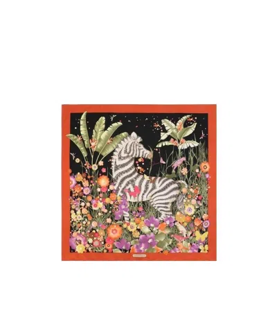Ferragamo Printed Square Scarf In Multicolor