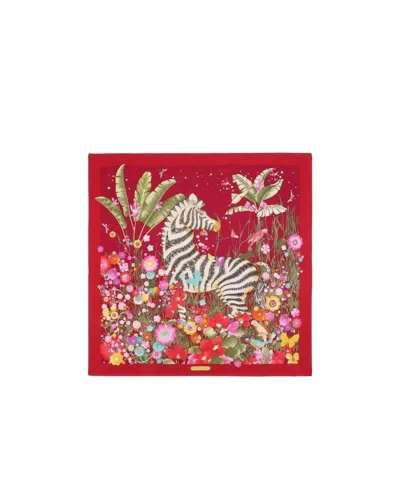 Ferragamo Printed Square Scarf In Red