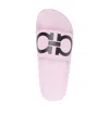 Ferragamo Gancini-print Pool Slides In Pink