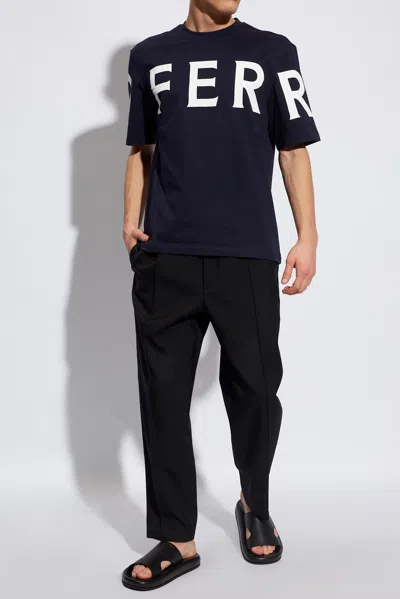 Ferragamo Printed T-shirt In Black