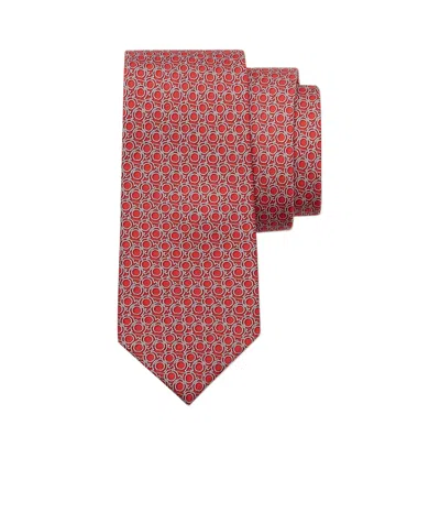 Ferragamo Printed Tie In Red