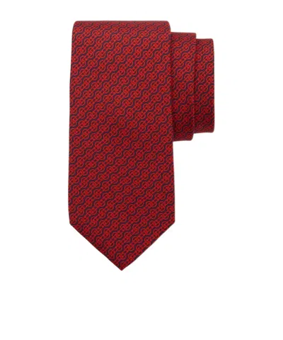 Ferragamo Printed Tie In Red