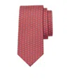 Ferragamo Interlinked Gancini Print Silk Tie In Red