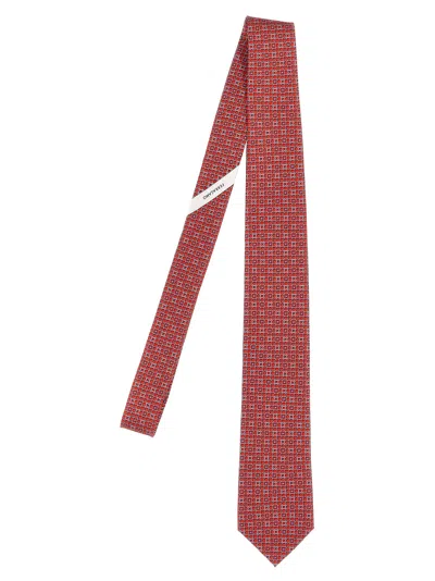 Ferragamo Printed Tie Ties, Papillon Red