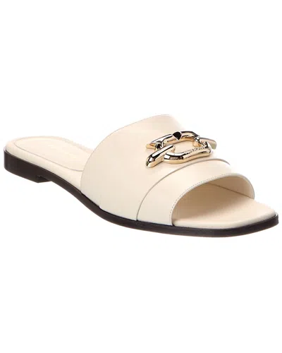 Ferragamo Priscilla Leather Sandal In White