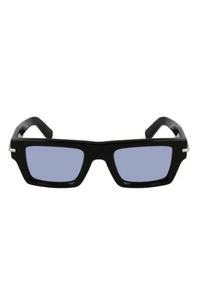 Ferragamo Prisma 50mm Rectangular Sunglasses In Black