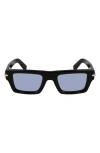 Ferragamo Prisma 50mm Rectangular Sunglasses In Black