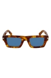 Ferragamo Prisma 50mm Rectangular Sunglasses In Blonde Tortoise