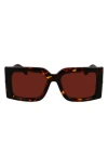 Ferragamo Prisma 55mm Modified Rectangular Sunglasses In Brown