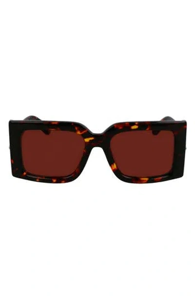 FERRAGAMO FERRAGAMO PRISMA 55MM MODIFIED RECTANGULAR SUNGLASSES