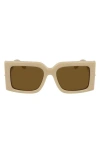 Ferragamo Prisma 55mm Modified Rectangular Sunglasses In Opaline Beige