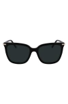Ferragamo Prisma 56mm Modified Butterfly Sunglasses In Black
