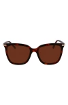 Ferragamo Prisma 56mm Modified Butterfly Sunglasses In Red Tortoise