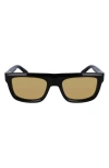 Ferragamo Prisma 56mm Square Sunglasses In Black
