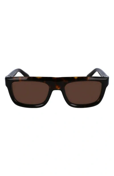 Ferragamo Prisma 56mm Square Sunglasses In Dark Tortoise