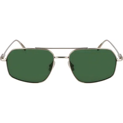 Ferragamo Prisma 58mm Navigator Sunglasses In Metallic