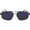 Ferragamo Prisma 58mm Navigator Sunglasses In Matte Black