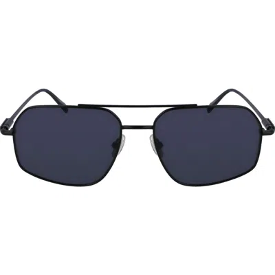 Ferragamo Prisma 58mm Navigator Sunglasses In Matte Black