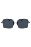 Ferragamo Prisma 60mm Rectangular Sunglasses In Black