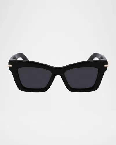 Ferragamo Prisma Acetate Cat-eye Sunglasses In Black